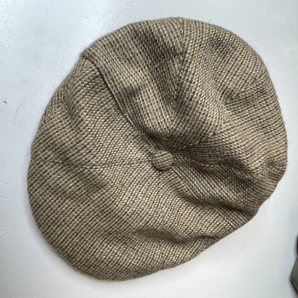 L'hiver En Folie Wool Blend Tweed Flat Cap Hat Mens Size‎ L G Wool Alpaca